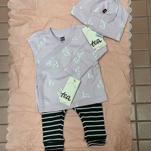 Tea Collection, 3 piece set, girl, 0-3 months.